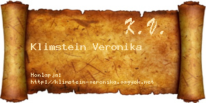 Klimstein Veronika névjegykártya